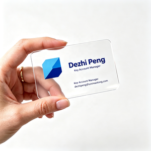 บัตรชื่อพีวีซีใสแบบ OEM พร้อมแม่เหล็ก พิมพ์ซิลค์สกรีน ปั๊มฟอยล์ทอง ลายนูนหรูหรา สำหรับงานแสดงสินค้าและโปรโมชั่น - Product Image 3