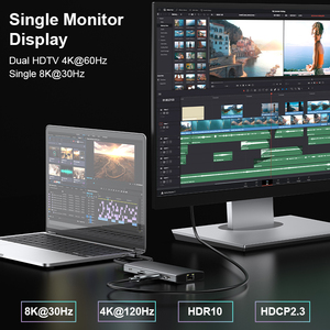 MST <span class=keywords><strong>Double</strong></span> Hdtv 4K @ 60Hz Multi Type C Vers Ethernet Aluminium <span class=keywords><strong>Rj45</strong></span> Gigabit Sd Tf 11 En 1 Usb C Hub Docking Station - Product Image 3