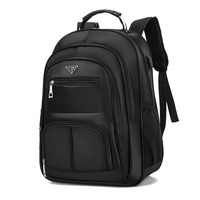 Ransel Laptop Oxford Tahan Air Unisex yang Dapat Disesuaikan, Tahan Lama, Ringan, Kasual, Santai, Softback, Pola Geometris, USB