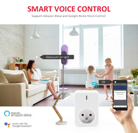 Enchufe Inteligente Wifi Portátil de 10A, Enchufe de Pared Eléctrico Universal Inteligente con Control para Francia, para Uso Doméstico