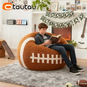 OTAUTAU Copertura per pouf in finta pelliccia di agnello per bambini/adulti, invernale, natalizia DD227-1, senza imbottitura interna, è necessario acquistare l'imbottitura da parte di ciascuno. - Product Image 5