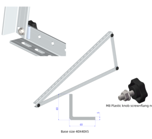 Support triangulaire solaire inclinable réglable de 15 à 30 degrés avec fixation à angle fendu pour toit plat et sol – Kit d'inclinaison universel |   ArtSign - Product Image 3