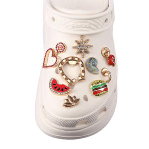 Colorido creativo DIY accesorio de Metal decoraciones para zapatos desmontable borde dorado serie de taladro de Metal hebilla flor decoración de zapatos - Product Image 3