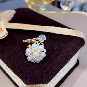 10717 Accessoires en perles DIY, anneau en argent S925, support vide, ensemble de bijoux en argent multi-perles avec perles rondes de 5-6 mm - Product Image 3