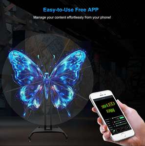 Ventilateur publicitaire holographique <span class=keywords><strong>3D</strong></span> de 150 cm, base rotative à 360°, effet stéréo à œil nu, <span class=keywords><strong>vidéo</strong></span> HD, projecteur holographique <span class=keywords><strong>3D</strong></span> pour affichages dynamiques - Product Image 2
