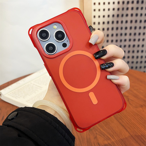 Custodia per telefono cellulare di lusso rossa <span class=keywords><strong>Iphone</strong></span> <span class=keywords><strong>12</strong></span> 13 14 16 15 <span class=keywords><strong>Pro</strong></span> Max ricarica Wireless <span class=keywords><strong>Cover</strong></span> posteriore con cordino magnetico - Product Image 3