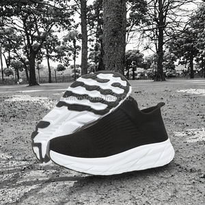 Chaussures de sport décontractées unisexes pour la marche et la course, tige en tissu extensible, logo personnalisé, semelle intérieure respirante en EVA, semelle en caoutchouc - Product Image 2