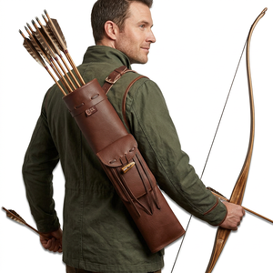 ESHALZ IMPEX กระเป๋าใส่ลูกธนูหนังวัวสำหรับล่าสัตว์ OEM ปรับแต่งได้เต็มที่ 100% ขนาด 50 ซม. บรรจุภัณฑ์โพลีเอทิลีน รุ่น AQ-157 - Product Image 1