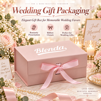 Emballage en carton pliable de luxe avec logo personnalisé, boîte cadeau magnétique pliable avec ruban pour cadeaux de mariage
