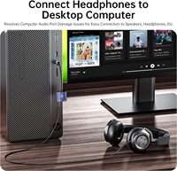 Biaze Y115 Adaptador Externo Estéreo USB-C a Jack de 3.5mm para Auriculares/Micrófono para Windows, Mac, Linux, PS5, PS4 (Gris)