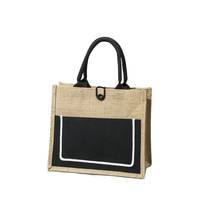 Sac de plage en toile de jute personnalisé écologique, réutilisable, avec logo, naturel et élégant