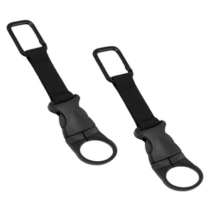 Sangle porte-bouteille en nylon noir avec mousqueton pour le camping et la randonnée en plein air, lot de 2 - Product Image 1