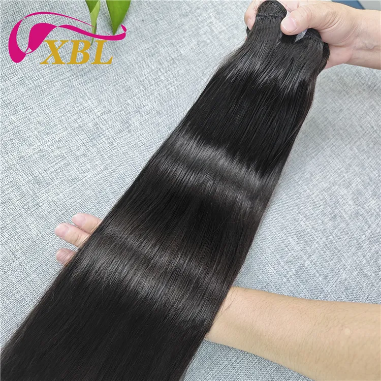 XBL Haar fabrik Großhandel ein Spender Haar verlängerung unverarbeitete schwarze Knochen gerade jungfräuliche menschliche brasilia nische Haar bündel