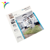 Impression de brochures publicitaires, dépliants et prospectus sur papier offset couché 157 g/m², format A4, avec pelliculage.