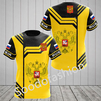 T-shirt russe pour hommes en gros décontracté col rond drapeau russe haut à manches courtes T-shirts vêtements pour hommes