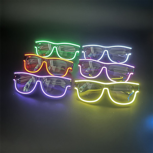 2023 nuovi prodotti Party Favor USB ricaricabili Multi colori <span class=keywords><strong>occhiali</strong></span> di luce a <span class=keywords><strong>LED</strong></span> <span class=keywords><strong>con</strong></span> logo personalizzato - Product Image 3