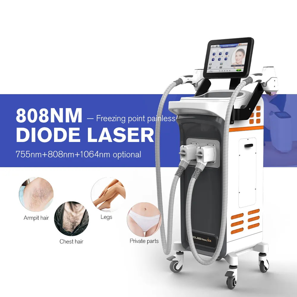 Macchina di depilazione del Laser a diodi indolore professionale a quattro lunghezze d'onda verticale Nubway per tutta la pelle