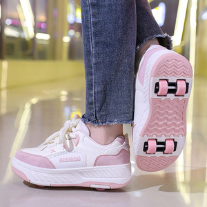 Zapatos Chunky para Mujer, Zapatillas de Moda Blancas y Rosas con Plataforma, Cordones, Suela de Goma Acolchada, Parte Superior Sintética, Entresuela de EVA, para Todas las Temporadas - Product Image 3