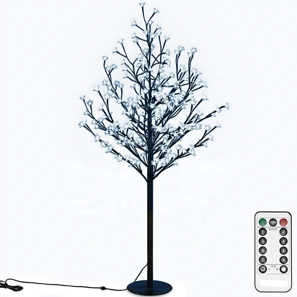 180Cm Kerstversiering Outdoor Indoor Kunstmatige Bruiloft Tak Middelpunt Bloem Led Japanse Kersenbloesem Boom Light