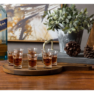 <span class=keywords><strong>Plateau</strong></span> de <span class=keywords><strong>service</strong></span> rond en bois avec finition peinte, personnalisé pour 8 verres à shot, bière, <span class=keywords><strong>whisky</strong></span>, cocktail - Product Image 2