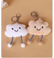 Porte-clés Nuage 3D en Peluche Douce et Moelleuse, Pendentif de Sac Adorable et Portable, Accessoire pour Clés de Voiture pour Filles