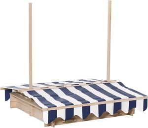 Cabaña de arena de madera maciza y lona para exteriores, cubierta de juego de arena, muebles de exterior ajustables - Product Image 2