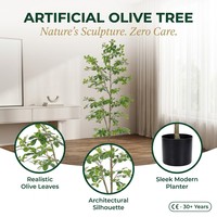 Olivier artificiel noir en pot, Ficus californien réaliste, résistant aux intempéries, ignifuge, personnalisable OEM, décoration intérieure et extérieure