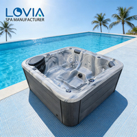 Bak Mandi Air Panas 5 Orang Terlaris Grosir Deluxe Besar 2 Kursi Santai Jacuzzier Balboa Hydro Spa Tub dengan Ozonator