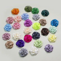6cm Satin Burnt Edge Camélia Têtes De Fleurs DIY Accessoires De Vêtements Décoratifs pour Robes Bouteilles De Parfum Chaussettes Colliers Pour Animaux De Compagnie