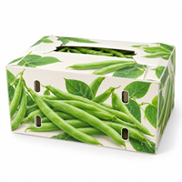 Plateau d'emballage en polypropylène ondulé à fond ouvert pour légumes, 500x300x170mm, 3mm, 600GSM, impression couleur intégrale, vente en gros
