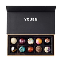 Boîte cadeau personnalisée de luxe en éponge noire pour la Saint-Valentin, rigide, 6, 12, 24, 36 pièces, chocolat, bonbons