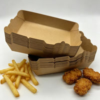 Barquettes en papier kraft brun de qualité alimentaire, jetables et écologiques, pour aliments frits, fruits de mer, barbecue et plats à emporter