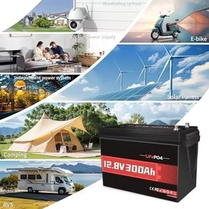 Batería de Estado Sólido de 12V 300Ah, BMS de 200A, 3840Wh Recargable para Almacenamiento de Energía Solar, Respaldo de Energía, RV/Camping (5000 Ciclos) - Product Image 1