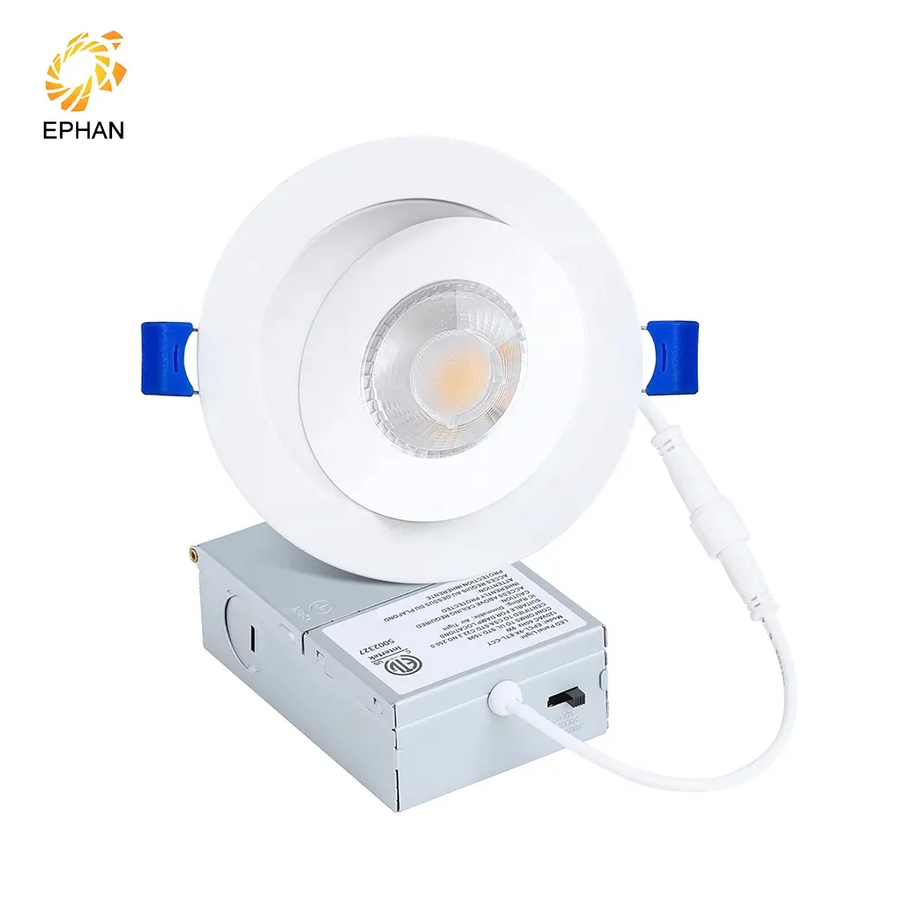 ETL Energy Star Canless 5CCT Selectable Gimbal Ceiling Light LED Indoor With Junction Box