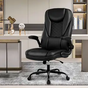 High Quality Pu Executive Flip-Up Arms High Back Big And Tall Guest Manager Office Chair