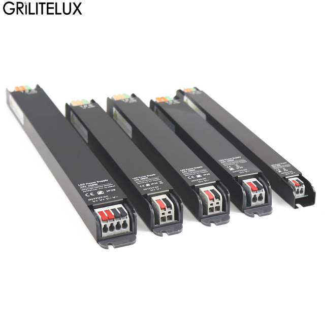 LED Power Supply 12V 5A 60W Slim Aluminum Constant Voltage AC DC Converter Compact Body for Cabinet LED Strip Light
