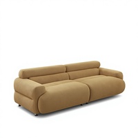 Canapé d'angle contemporain haut de gamme en cuir véritable, avec structure en bois courbée, pour salon, vente en gros
