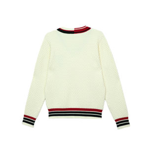 Vente en gros <span class=keywords><strong>de</strong></span> chandail tricoté unisexe à col en V et à manches longues <span class=keywords><strong>de</strong></span> <span class=keywords><strong>cricket</strong></span> golf en nid d'abeille jacquard polyester viscose personnalisé pour femmes - Product Image 6