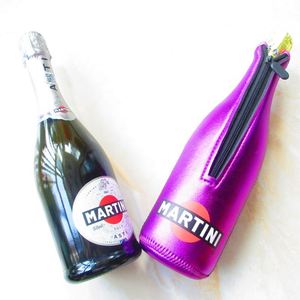 Luxury Fashion Metallic Gold Custom Logo <b>750ml</b> Neoprene Insulated Champagne <b>Bottle</b> Cooler Wine Sleeve - Product Image 5