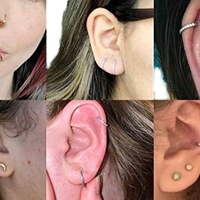 Aro de Acero Inoxidable 316L Gaby, 16G, Certificado ASTM, Sin Níquel, Sin Plomo, Chapado en Oro Vintage de 18K, con Zirconia, Tipo Clicker