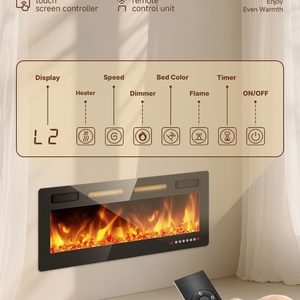 Chimenea Eléctrica Empotrada <span class=keywords><strong>de</strong></span> 68 Pulgadas con Llama <span class=keywords><strong>de</strong></span> Cristal y Leños, Calentador Inteligente <span class=keywords><strong>de</strong></span> 750W/1500W con Control Remoto por Aplicación - Product Image 6