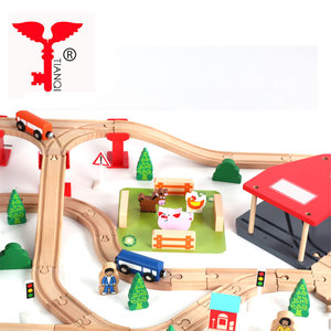 Offre Spéciale produits 140 pièces Hêtre Animal <span class=keywords><strong>de</strong></span> Ferme Rails Magnétique Train ensemble <span class=keywords><strong>de</strong></span> train en bois <span class=keywords><strong>de</strong></span> <span class=keywords><strong>Chemin</strong></span> - Product Image 3