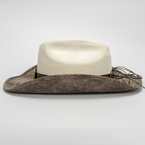 Sombrero de Vaquero Occidental de Ala Curva de Cuero Sintético con Estampado de Serpiente, Estilo Nuevo, Unisex, para Viajes al Aire Libre, Estilo Étnico, Fedora con Borde Enrollado - Product Image 3