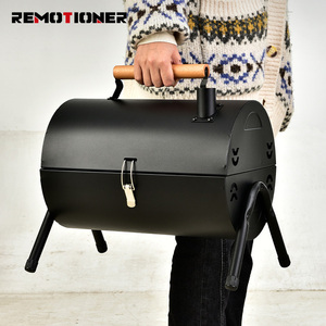 Coréen Portable Pliable Extérieur BBQ Grill Circle Four Camping Charcoal Grills avec Poêle Antiadhésive Plaque En Acier Noir/Blanc - Product Image 2