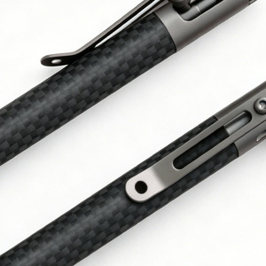 Stylo en fibre de carbone à mécanisme à bille, stylo de signature professionnel, outil d'autodéfense en acier tungstène, outil d'urgence pour hommes d'affaires, certifié CE - Product Image 2