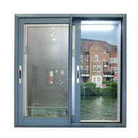 Ventanas modernas de aluminio con doble acristalamiento, correderas de diseño Simple con persiana integrada