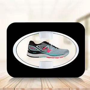 Huasheng personalizado 360 soporte de exhibición de zapatos de acrílico giratorio iluminado grabado para tienda minorista modelo 300-600gs