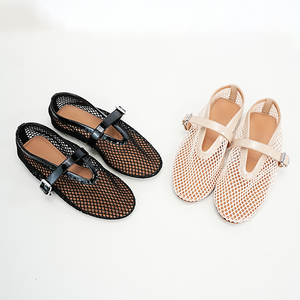 <span class=keywords><strong>Scarpe</strong></span> da Ballo Ballerine con Rete Traforata OEM ODM, Nuovo Design con Suola in Gomma e Fibbia a Strato Singolo per <span class=keywords><strong>Donne</strong></span> - Product Image 1