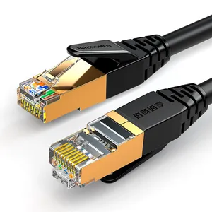 Gold plated RJ45 28awg Pure Copper 8-core Twisted SSTP SFTP Cat 7 Ethernet Cable Cat7 Patch Cord Network Cable