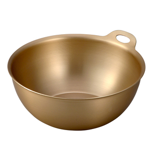 Frutero Redondo de Aluminio con Acabado Dorado Cálido Estilo Japonés Tradicional - Product Image 1